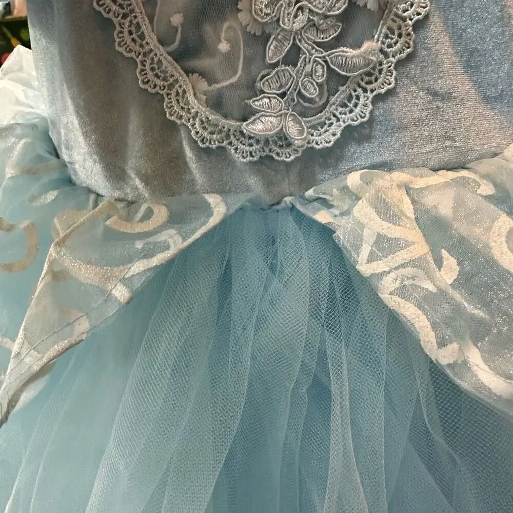 Cinderella Dress Blue with necklace | Toddler girl Size 4-5